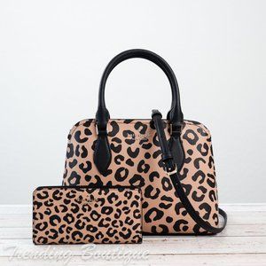 NWT Kate Spade Darcy Leopard Satchel & Wallet SET